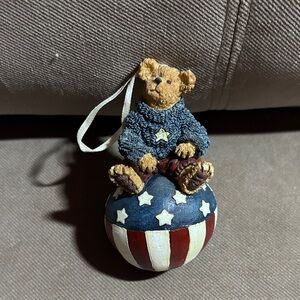 Charming Bear Ornament with Star Sweater